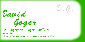 david goger business card